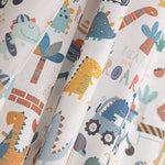 Percal Estampado Dinosaurios Constructores Multicolor - Ribes y Casals
