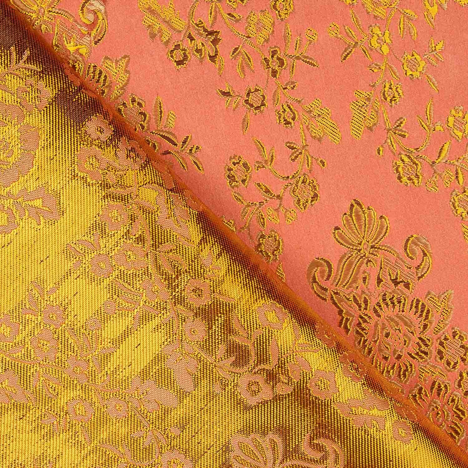 Jacquard Naranja Salmón con Lurex Dorado - Ribes y Casals