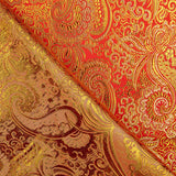Jacquard Rojo con Lurex Cachemire Dorado - Ribes y Casals