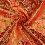 Jacquard Rojo con Lurex Cachemire Dorado - Ribes y Casals