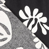 Lino Algodón Estampada Hojas Blanco y Negro - Ribes y Casals