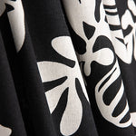 Lino Algodón Estampada Hojas Blanco y Negro - Ribes y Casals