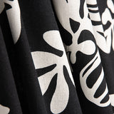 Lino Algodón Estampada Hojas Blanco y Negro - Ribes y Casals