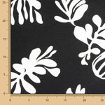 Lino Algodón Estampada Hojas Blanco y Negro - Ribes y Casals