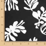 Lino Algodón Estampada Hojas Blanco y Negro - Ribes y Casals