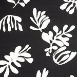 Lino Algodón Estampada Hojas Blanco y Negro - Ribes y Casals