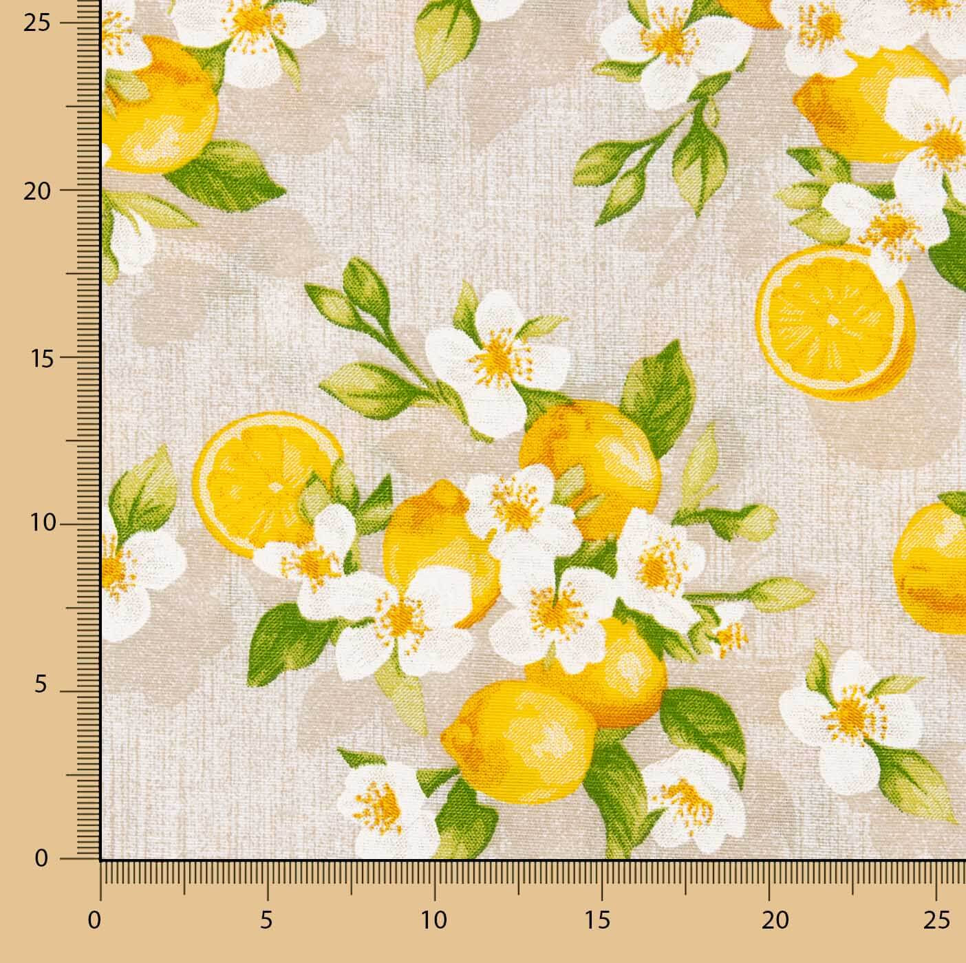 Loneta Estampada Limones en Flor - Ribes y Casals