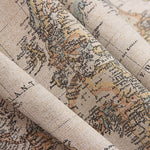 Loneta Estampada Mapamundi Vintage Beige - Ribes y Casals