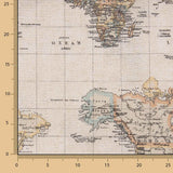 Loneta Estampada Mapamundi Vintage Beige - Ribes y Casals