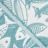 Loneta Jacquard Peces Azul Turquesa - Ribes y Casals