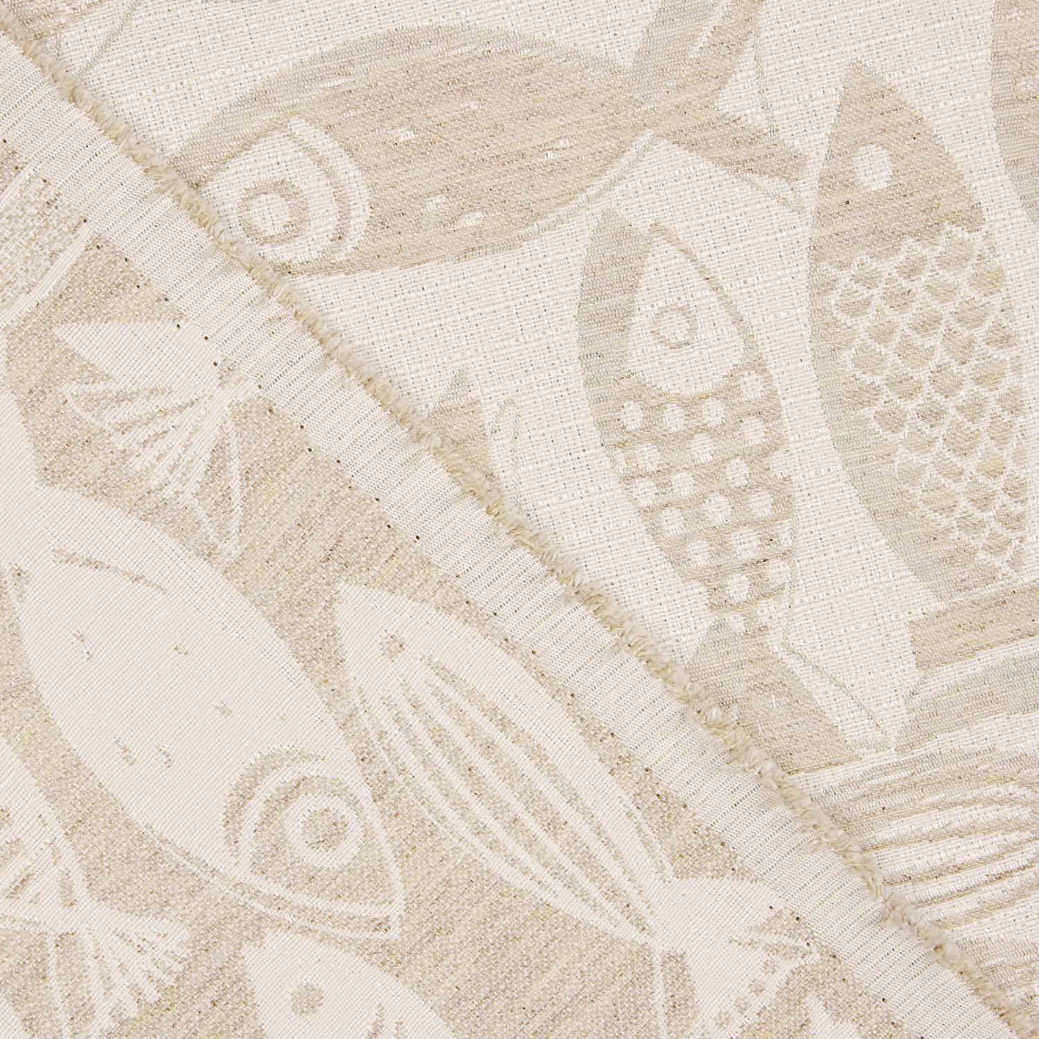 Loneta Jacquard Peces Beige - Ribes y Casals