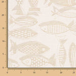 Loneta Jacquard Peces Beige - Ribes y Casals