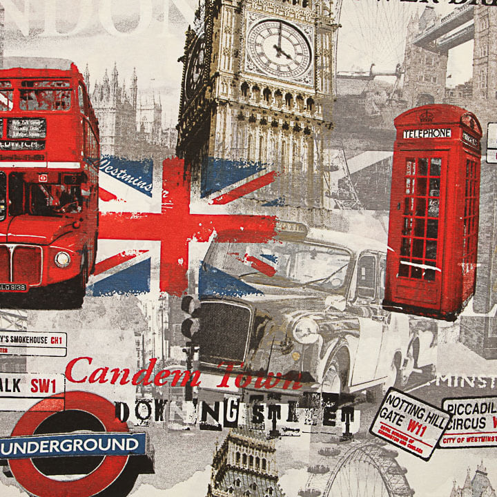 Loneta Estampada London Vintage - Ribes y Casals