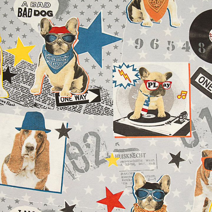 Loneta Estampada Perros Rockeros - Ribes y Casals