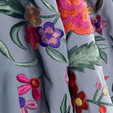 Mantoncillo de Flamenca Azul Denim Claro Bordado - Ribes y Casals