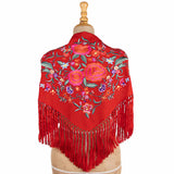 Mantoncillo de Flamenca Rojo Bordado - Ribes y Casals