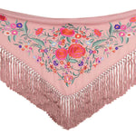 Mantoncillo de Flamenca Rosa Ruibarbo Bordado - Ribes y Casals