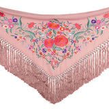 Mantoncillo de Flamenca Rosa Ruibarbo Bordado - Ribes y Casals