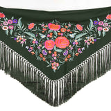 Mantoncillo de Flamenca Verde Oscuro Bordado - Ribes y Casals