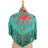 Mantoncillo de Flamenca Verde Bordado - Ribes y Casals