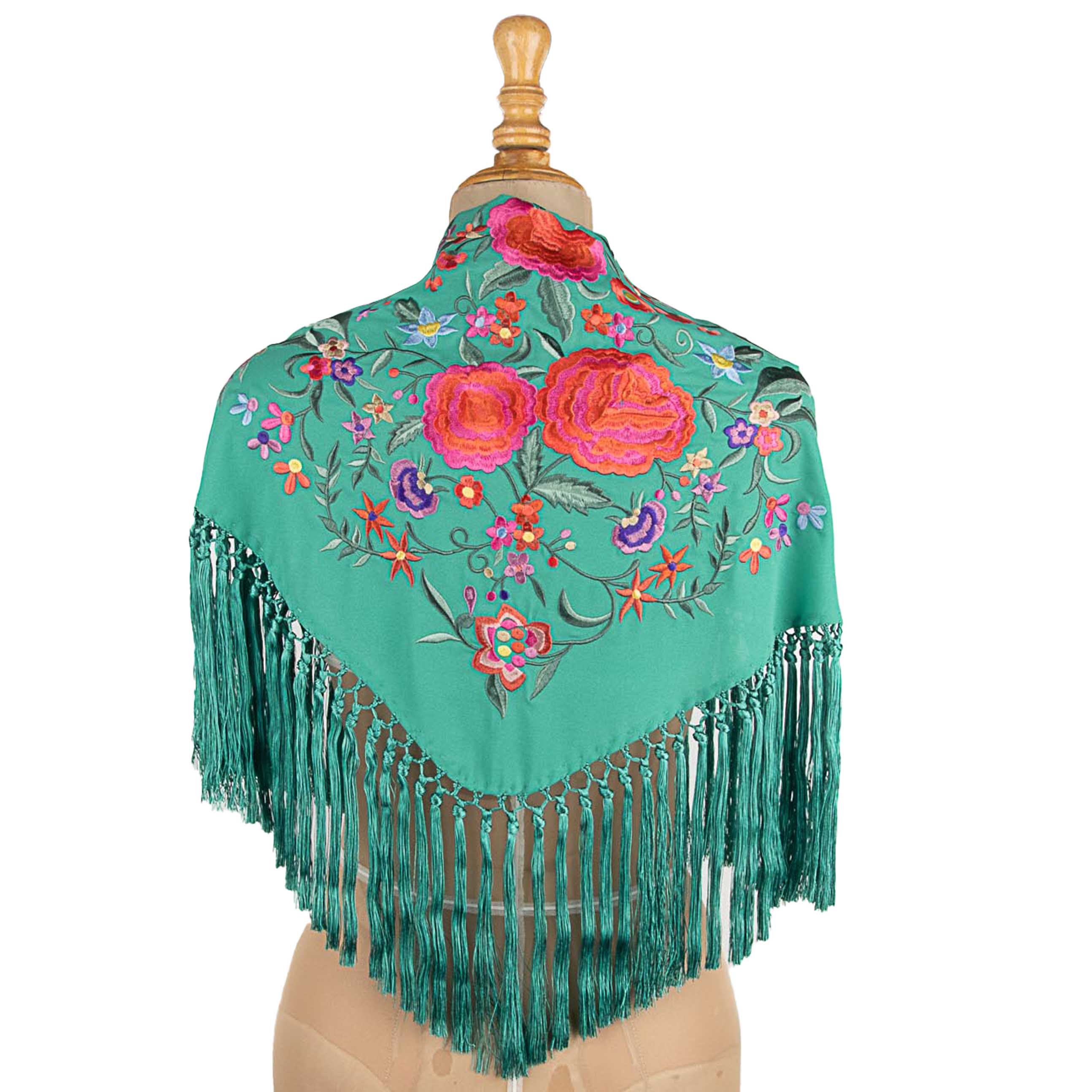 Mantoncillo de Flamenca Verde Bordado - Ribes y Casals