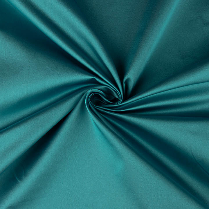 Raso Mikado Reversible Tornasol Azul Turquesa y Marrón - Ribes y Casals