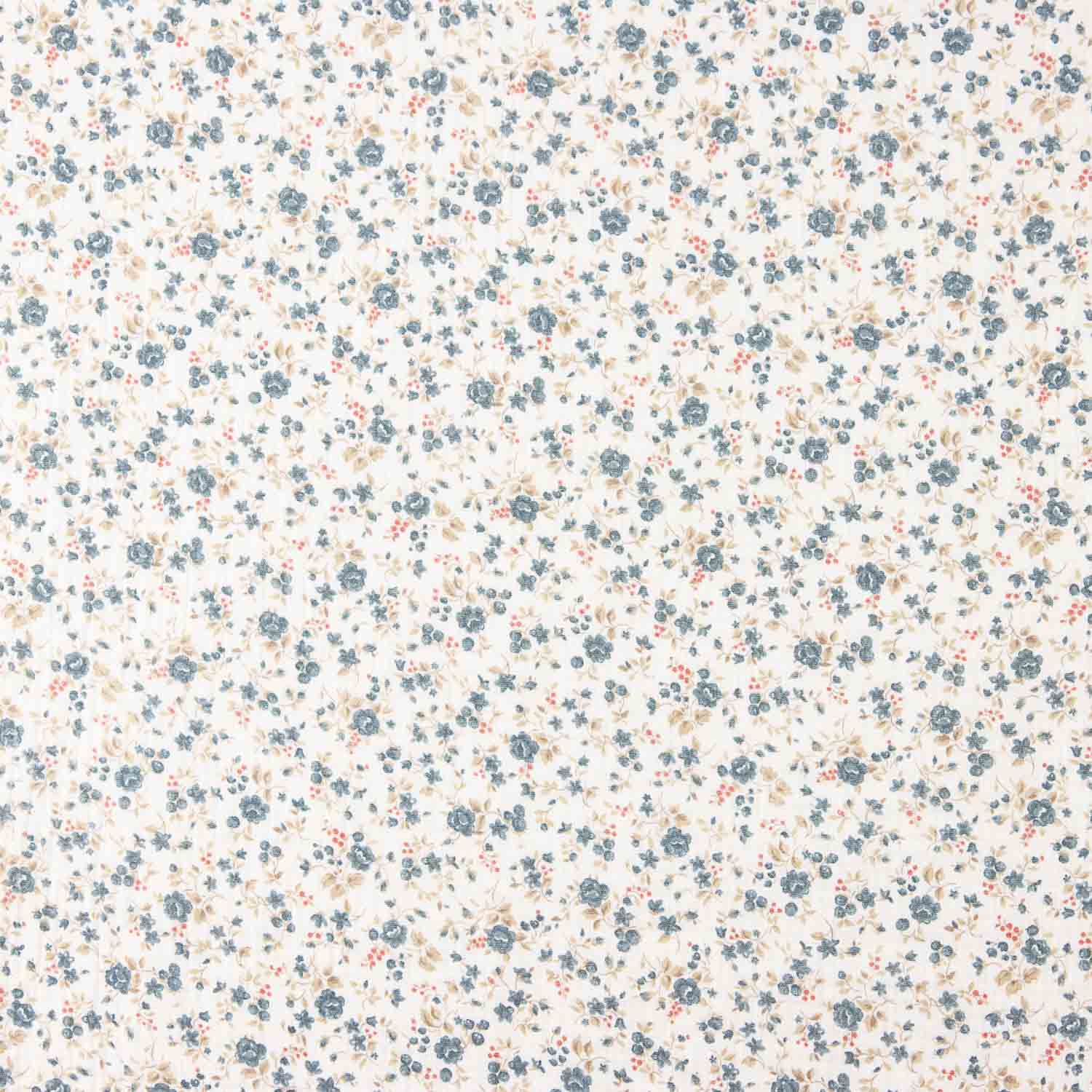 Muselina Algodón Flor Azul Vintage - Ribes y Casals