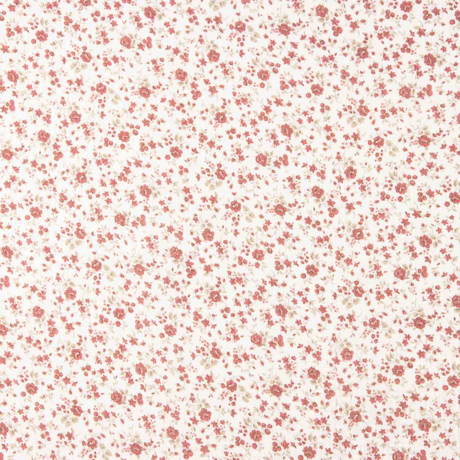 Muselina Algodón Flor Rosa Vintage - Ribes y Casals