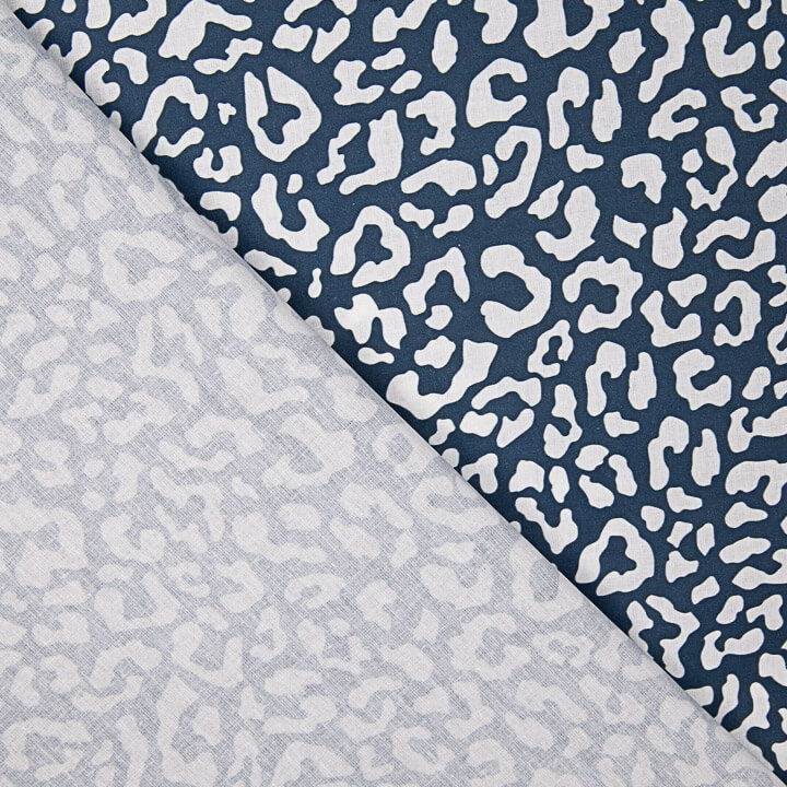 Percal Estampado Nairobi Azul Marino Blanco - Ribes y Casals