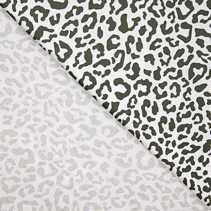 Percal Estampado Nairobi Verde Oscuro Blanco - Ribes y Casals