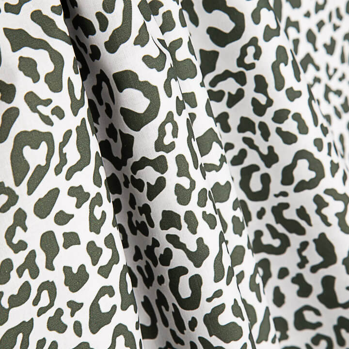 Percal Estampado Nairobi Verde Oscuro Blanco - Ribes y Casals