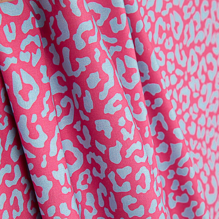 Percal Estampado Nairobi Fucsia Turquesa - Ribes y Casals