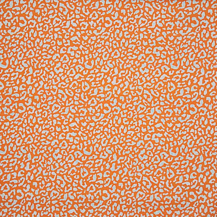 Percal Estampado Nairobi Naranja Azul Claro - Ribes y Casals