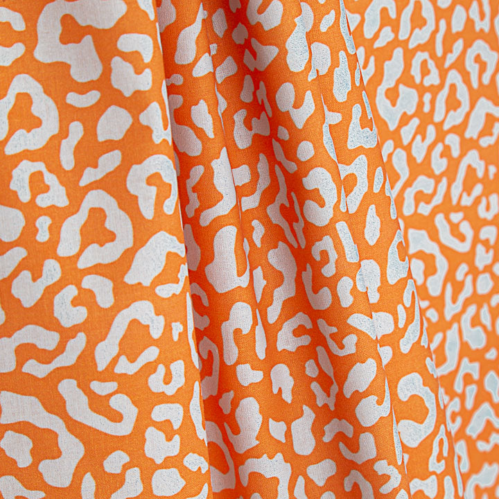 Percal Estampado Nairobi Naranja Azul Claro - Ribes y Casals