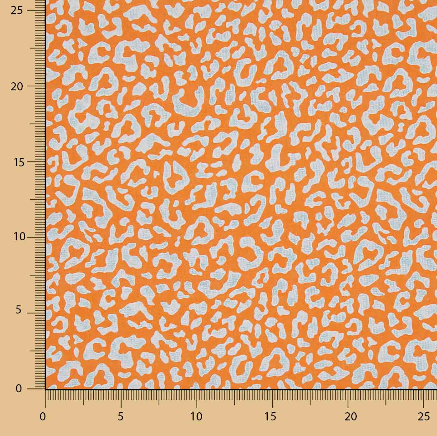 Percal Estampado Nairobi Naranja Azul Claro - Ribes y Casals