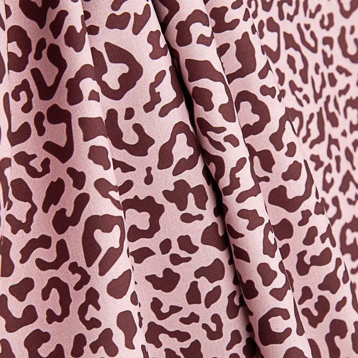 Percal Estampado Nairobi Burdeos Rosa Palo - Ribes y Casals