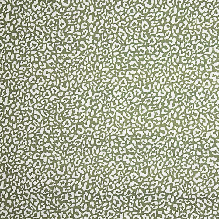 Percal Estampado Nairobi Verde Oliva Blanco - Ribes y Casals