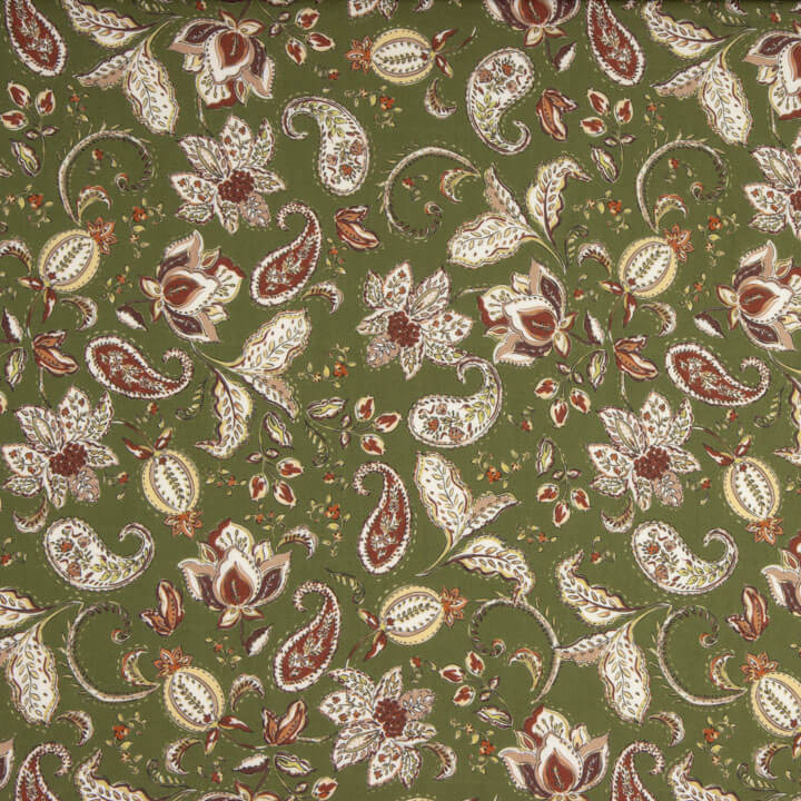 Viscosa Estampada Oliva Boheme - Ribes y Casals