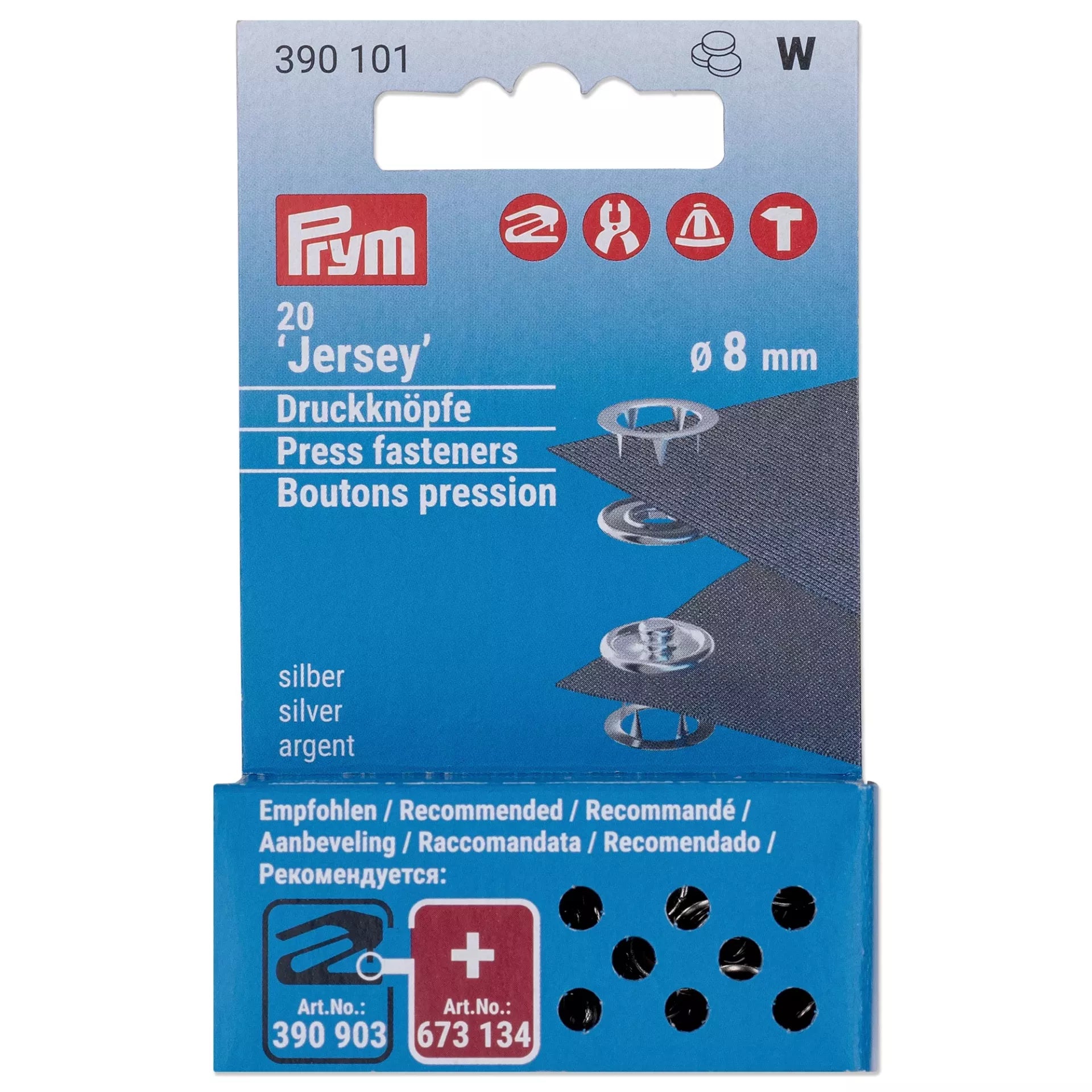 Recambio Botones de Presión Jersey Prym 390101 8 mm - Ribes y Casals