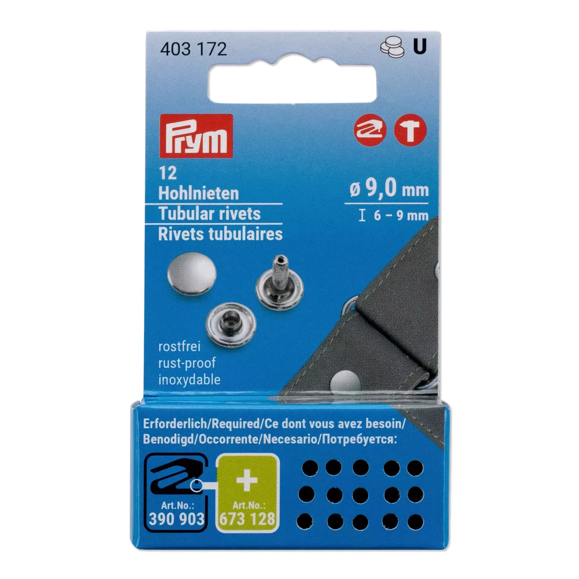 Remaches Tubulares Prym 6-9 mm Plateado - Ribes y Casals