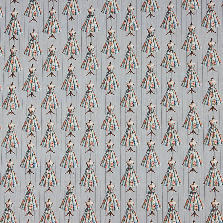 Percal Estampado Couture Gris - Ribes y Casals