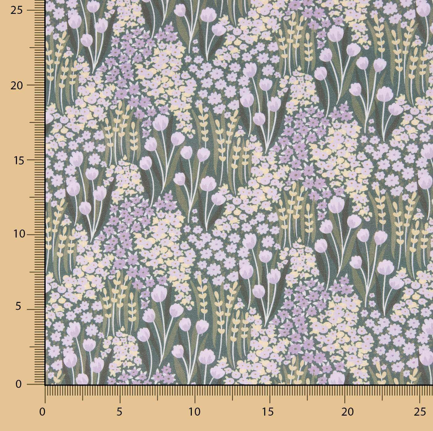 Percal Estampado Lavanda Salvia - Ribes y Casals