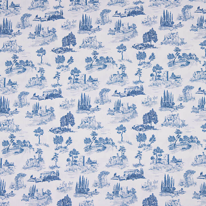 Percal Estampado Silke Azul - Ribes y Casals