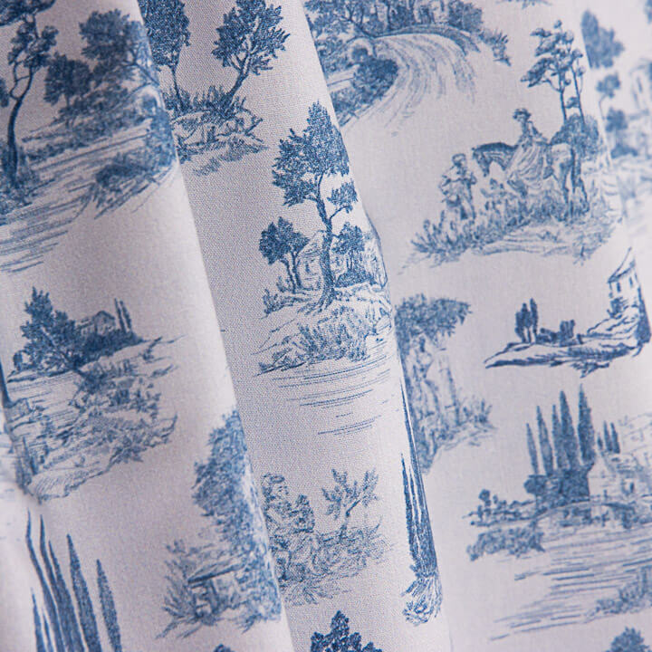Percal Estampado Silke Azul - Ribes y Casals
