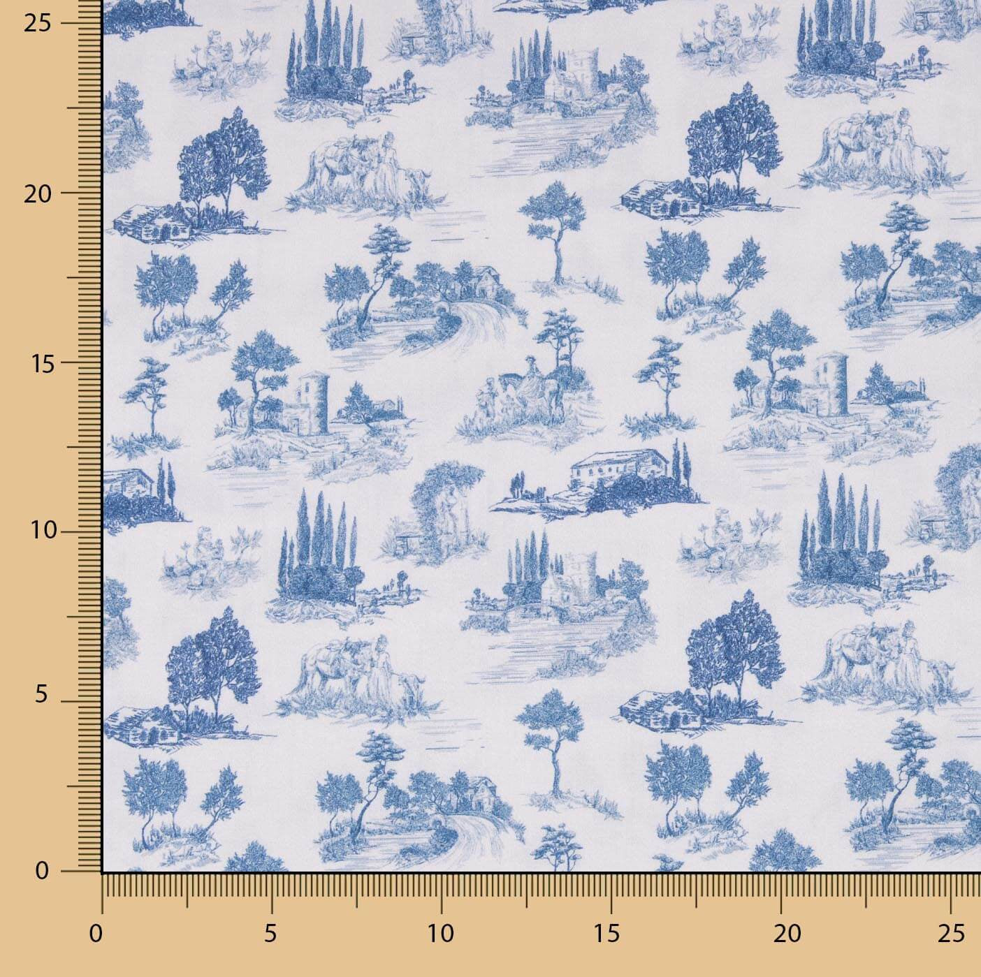 Percal Estampado Silke Azul - Ribes y Casals