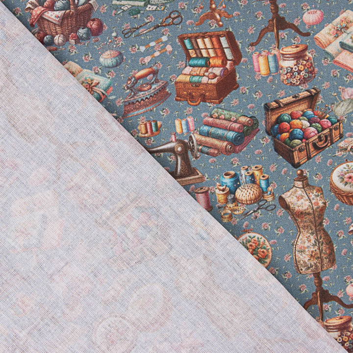 Percal Estampado Atelier Azul - Ribes y Casals