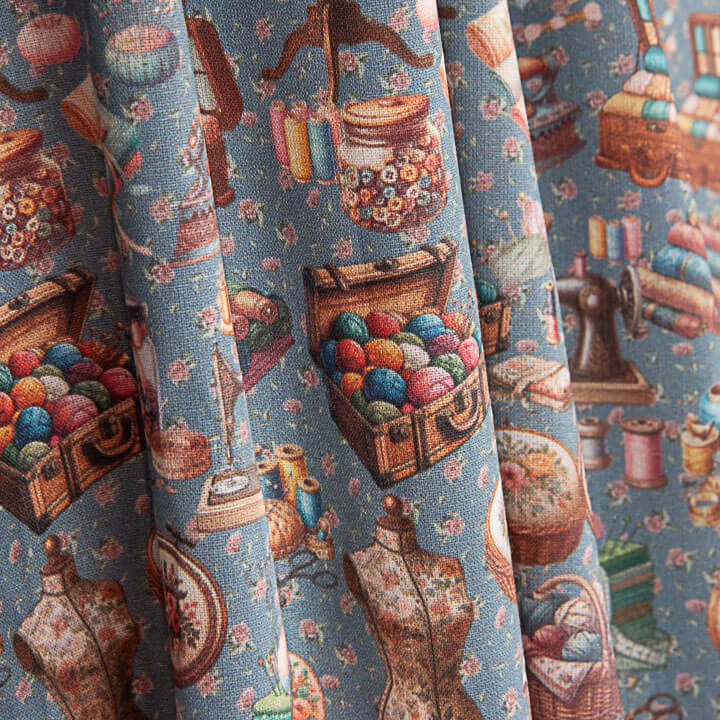 Percal Estampado Atelier Azul - Ribes y Casals