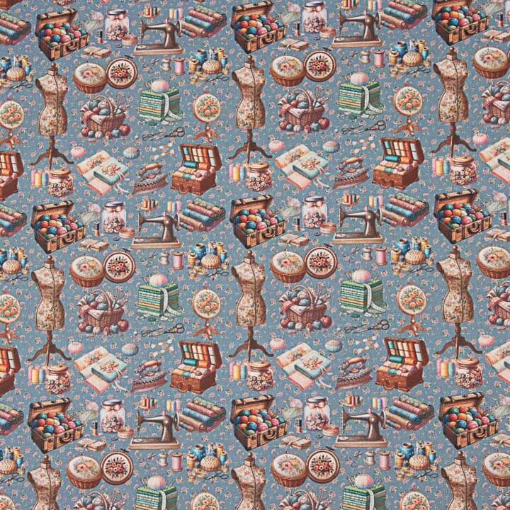 Percal Estampado Atelier Azul - Ribes y Casals