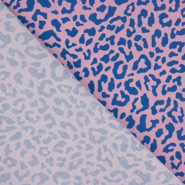 Percal Estampado Nairobi Rosa Azul - Ribes y Casals