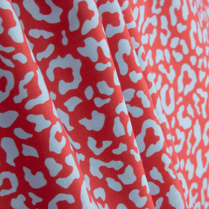Percal Estampado Nairobi Rojo Azul - Ribes y Casals